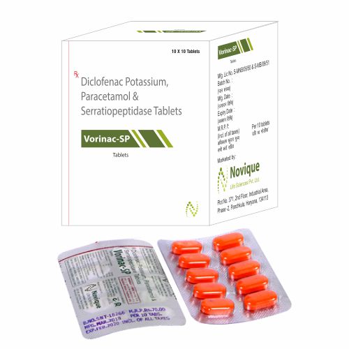 Diclofenac Potassium Paracetamol & Serratiopeptidase Tablets